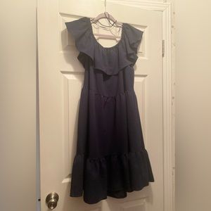 Navy blue off the shoulder dress